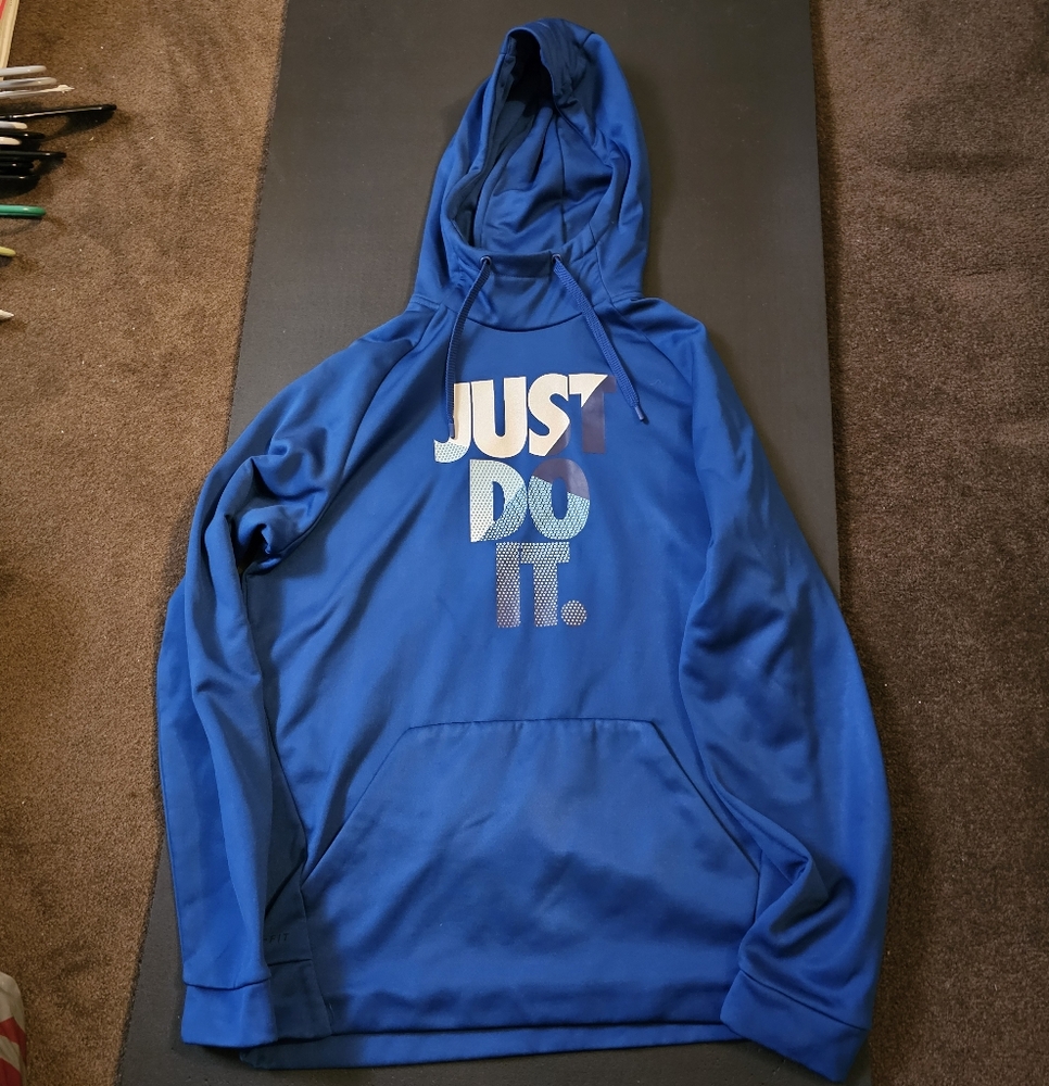 Nike mens MEDIUM Dri-FIT Blue Hoodie